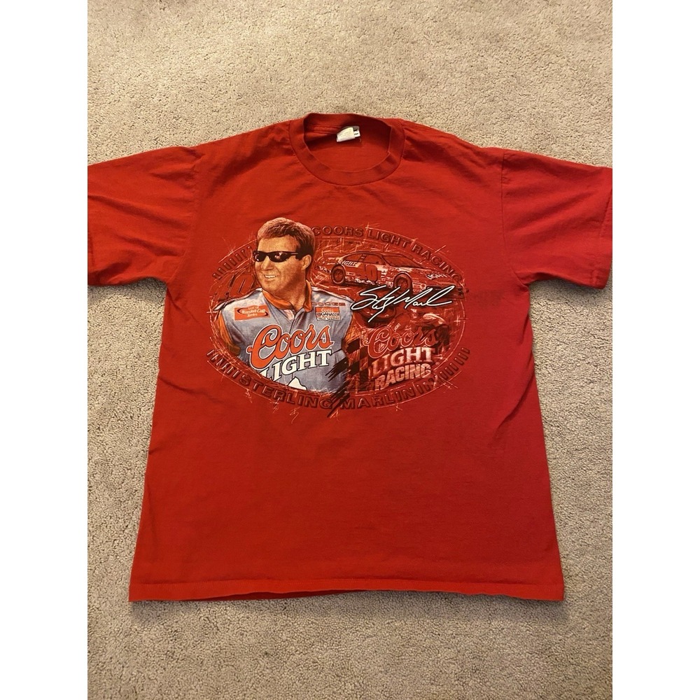 Vintage Nascar Sterling Marlin T Shirt  Double Sided Graphic M 2003